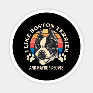 I Like Boston Terrier And Maybe 3 People Magnet